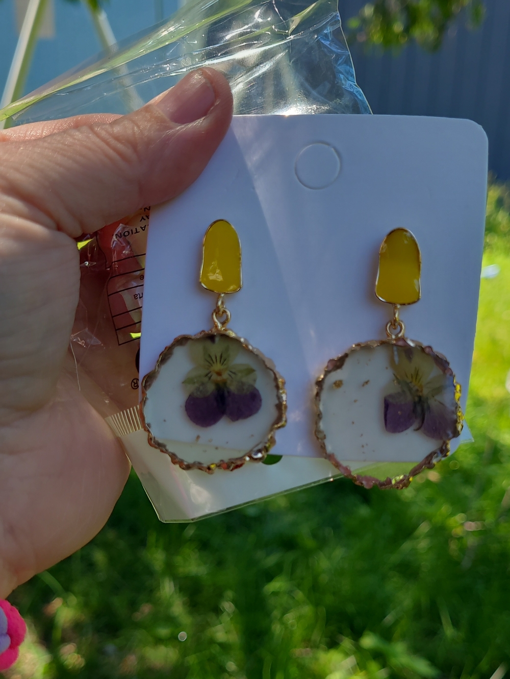 Handmade Yellow and White Floral Drop Earrings